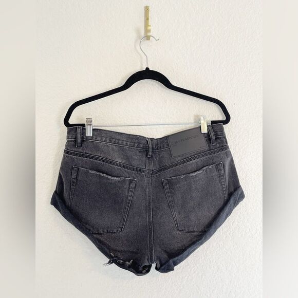 One Teaspoon x Free People Bandits Double Black baggy Denim Shorts 30 NWT - Picture 5 of 11